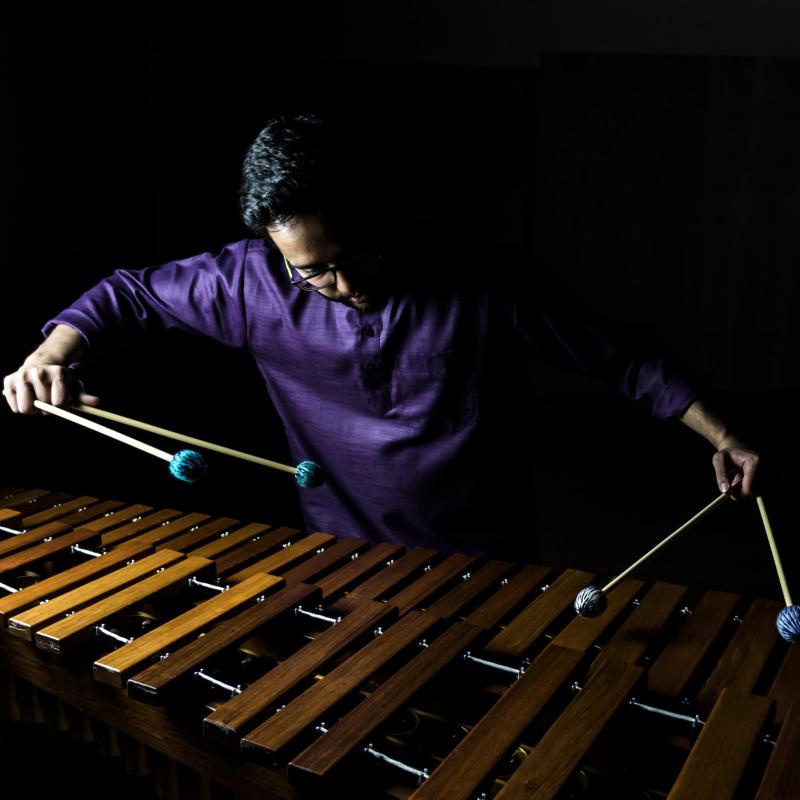Ujjal Bhattacharyya plays marimba